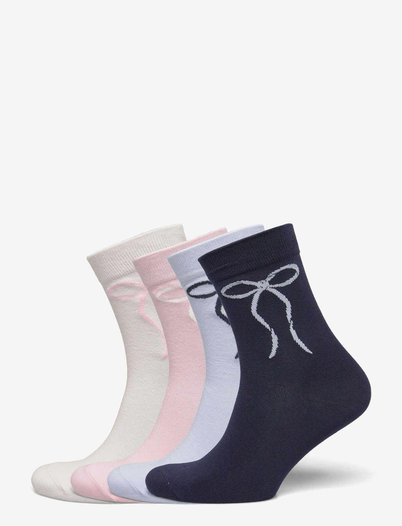 Lindex - Sock 4 p placement bow - light pink - 0