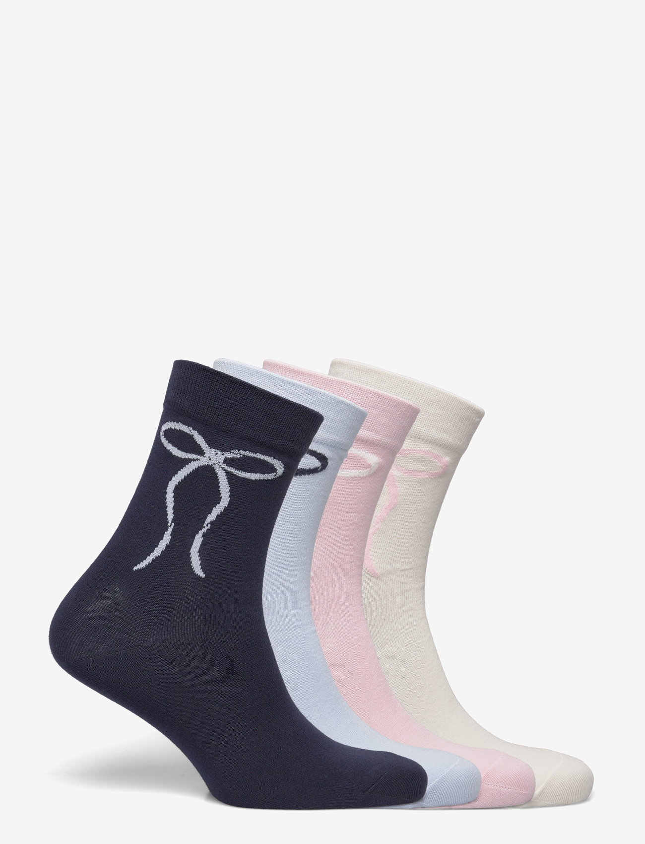 Lindex - Sock 4 p placement bow - light pink - 1