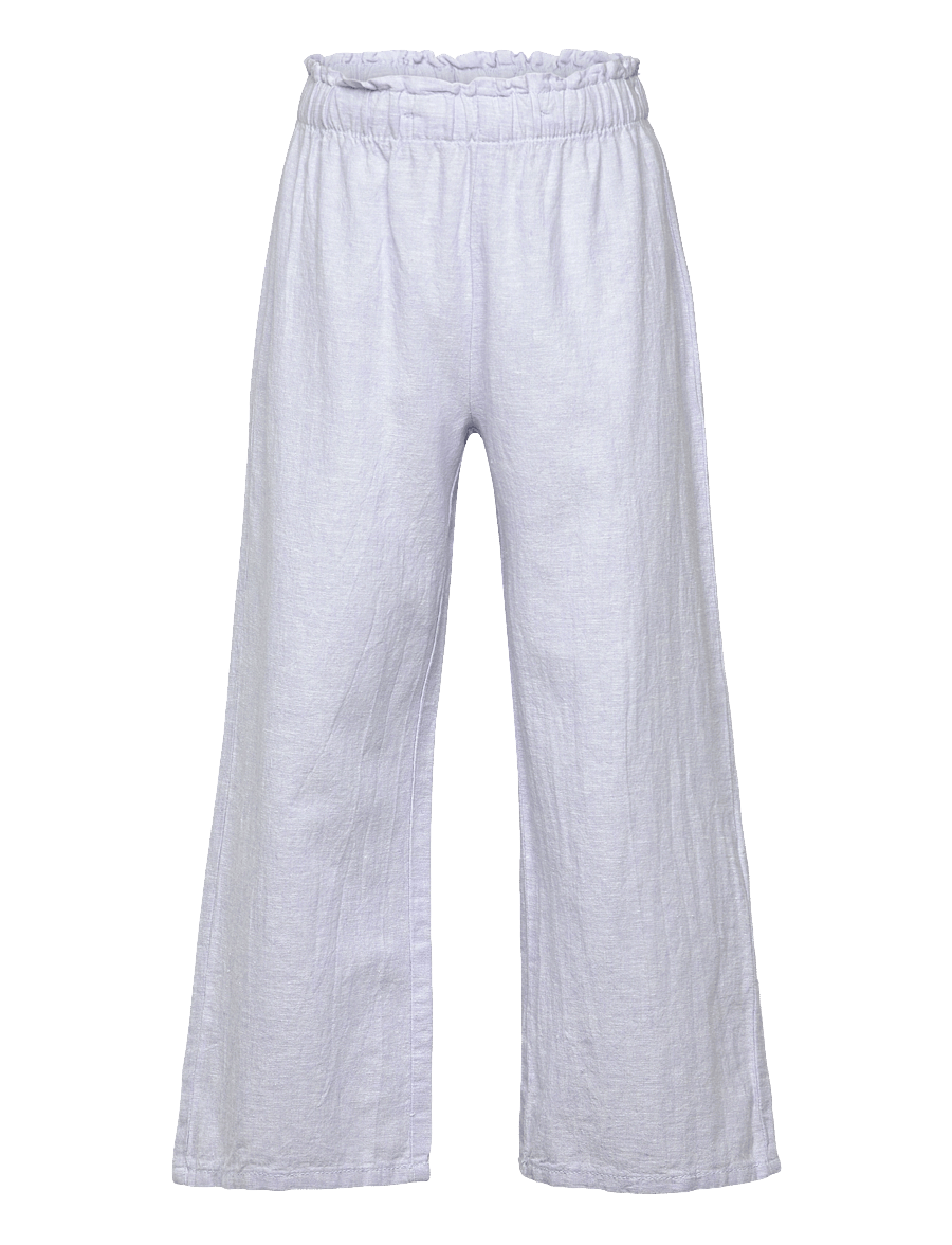 Lindex - Trousers wide cropped linen - light blue - 1