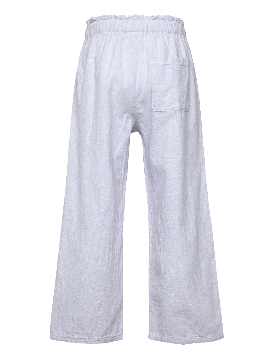 Lindex - Trousers wide cropped linen - light blue - 2