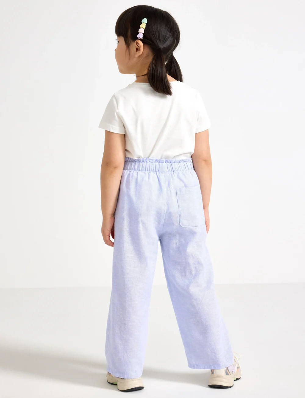 Lindex - Trousers wide cropped linen - babyhosen - light blue - 3