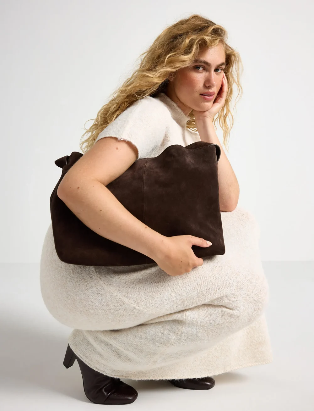 Lindex - Bag Suede - speciella tillfällen - dark brown - 0