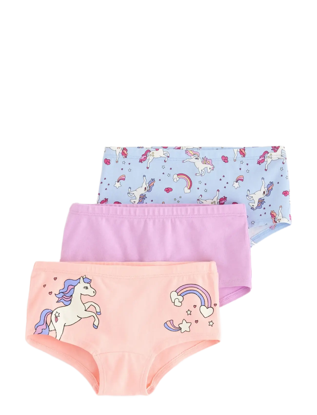 Lindex Hipster 3 Pack Unicorn, Børn, Enhjørne Hipster Undertøj 3 Pak, Pink, Str: 86/92