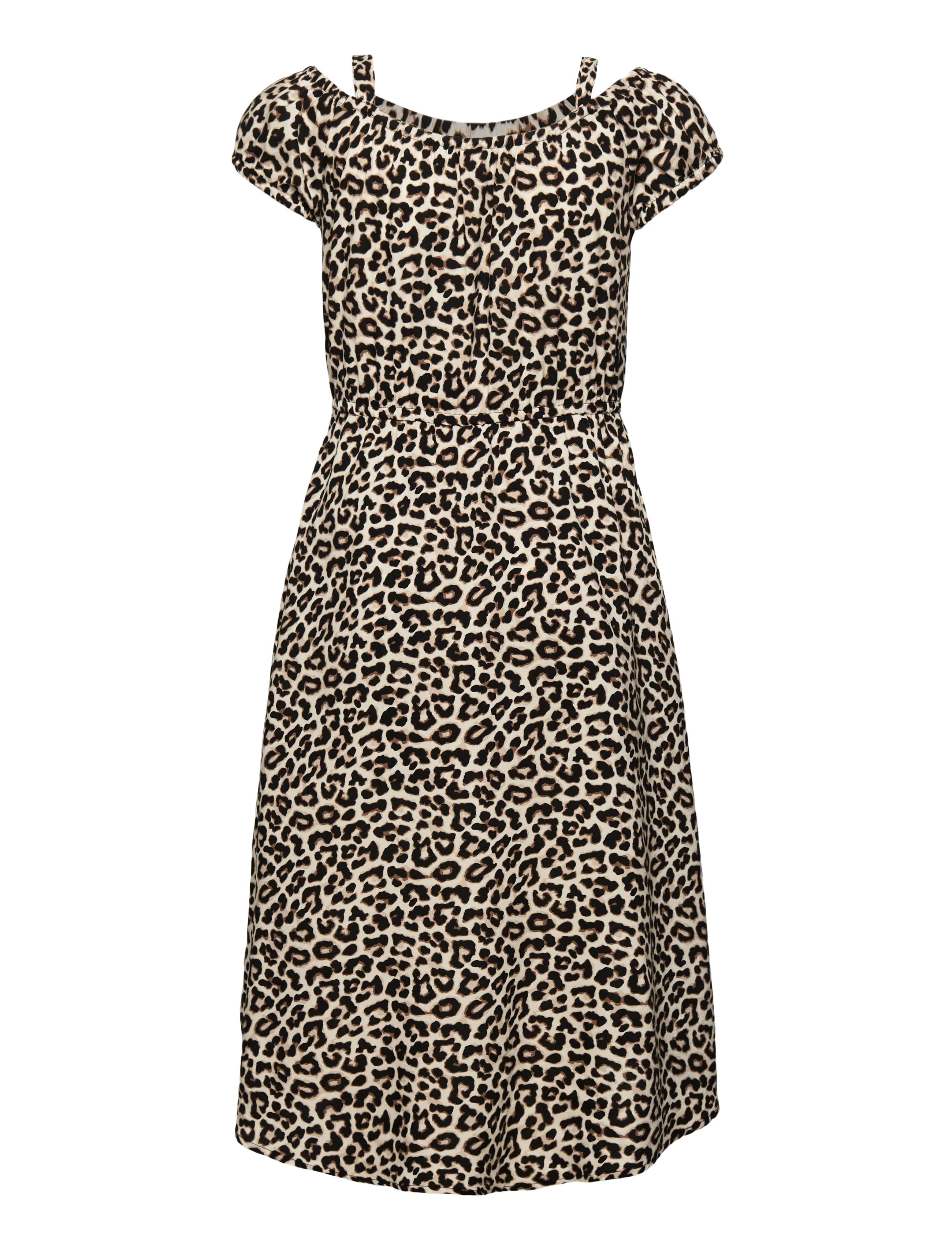 Lindex - Dress high and low with shorts - kortærmede hverdagskjoler - light beige - 2