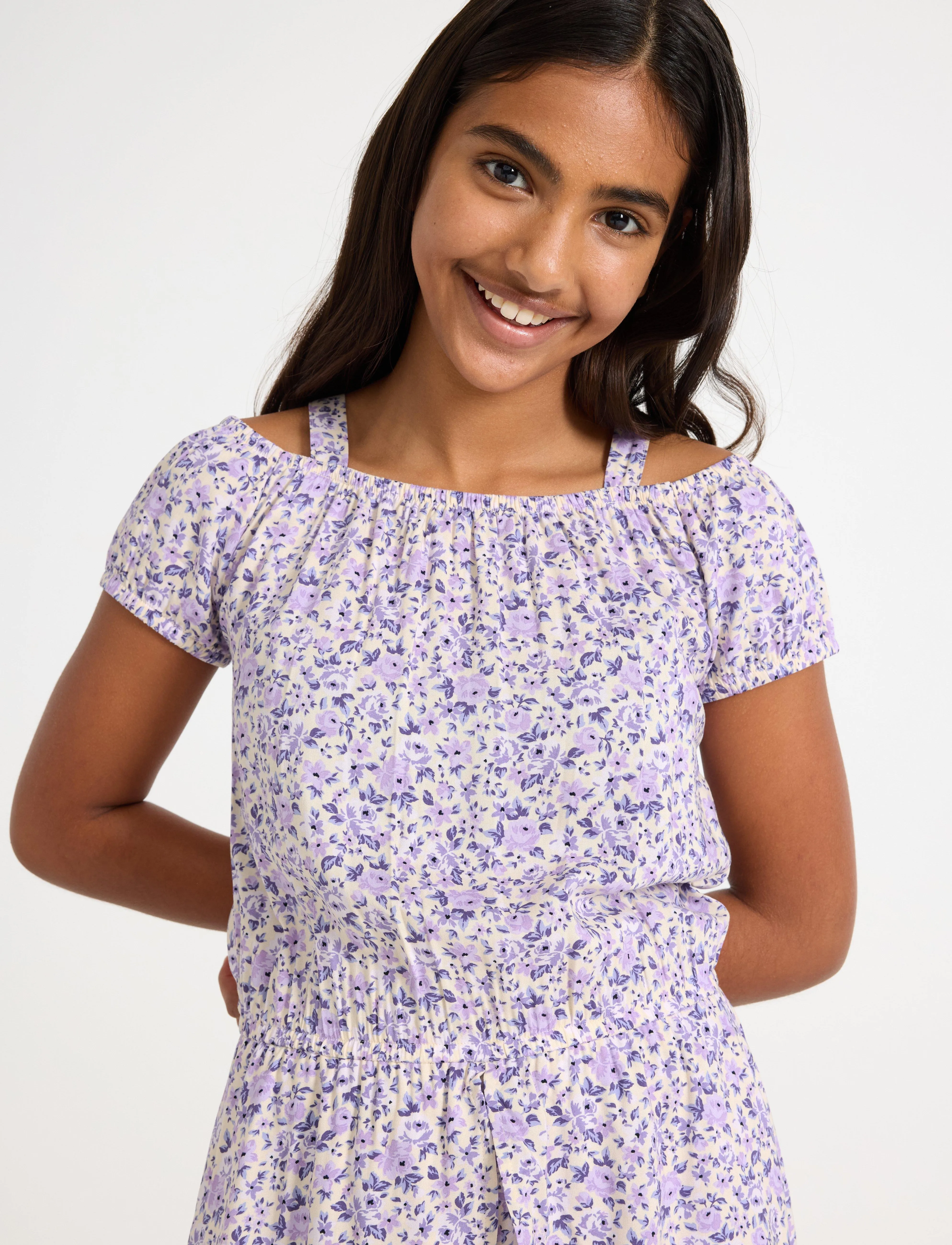 Lindex - Dress high and low with shorts - robes décontractées à manches courtes - light lilac - 4