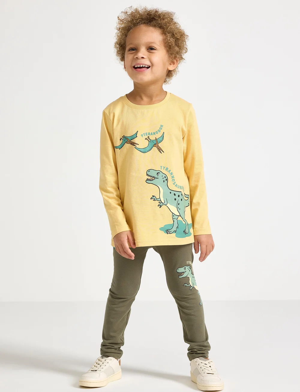 Lindex - Leggings 2 pack Dinos - multipack leggings - dusty green - 0