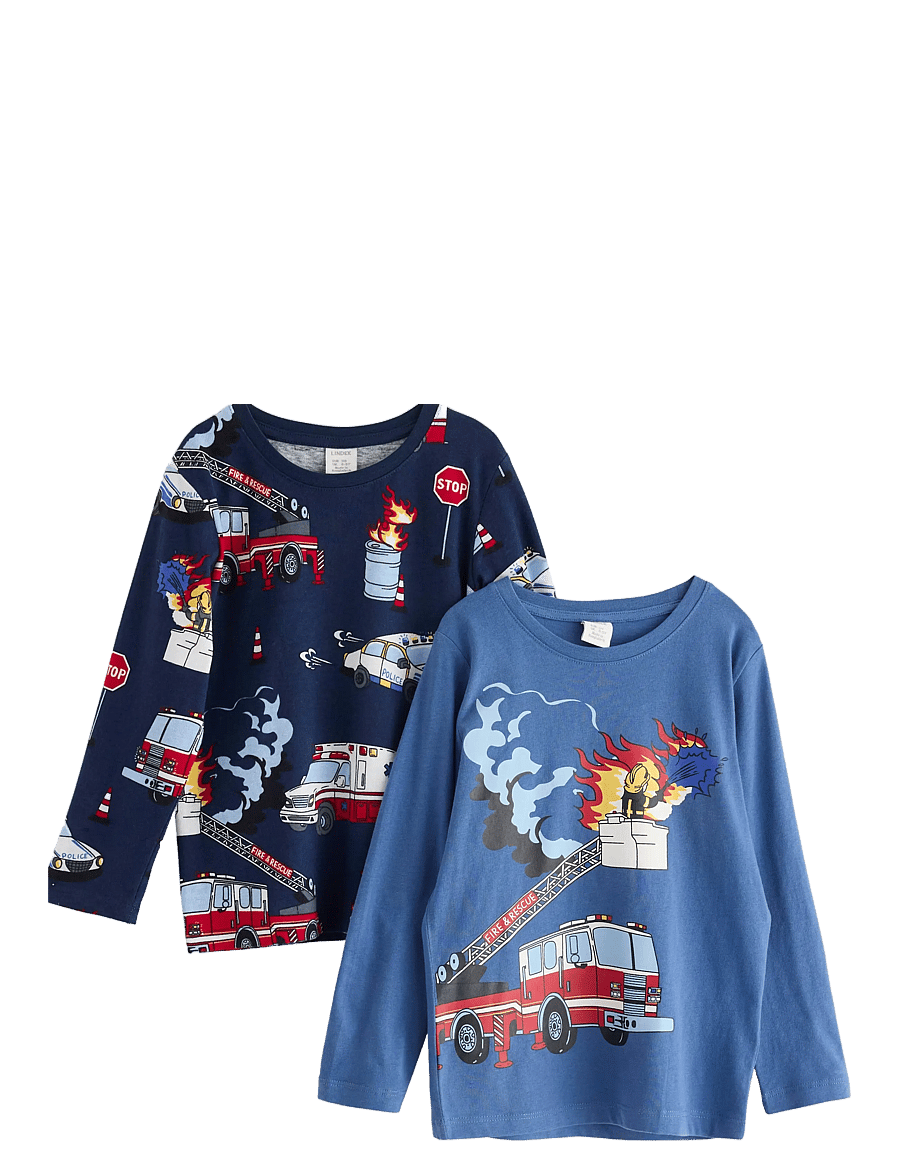 Lindex - Top LS Trucks 2 pack - langærmede t-shirts - light dusty blue - 0