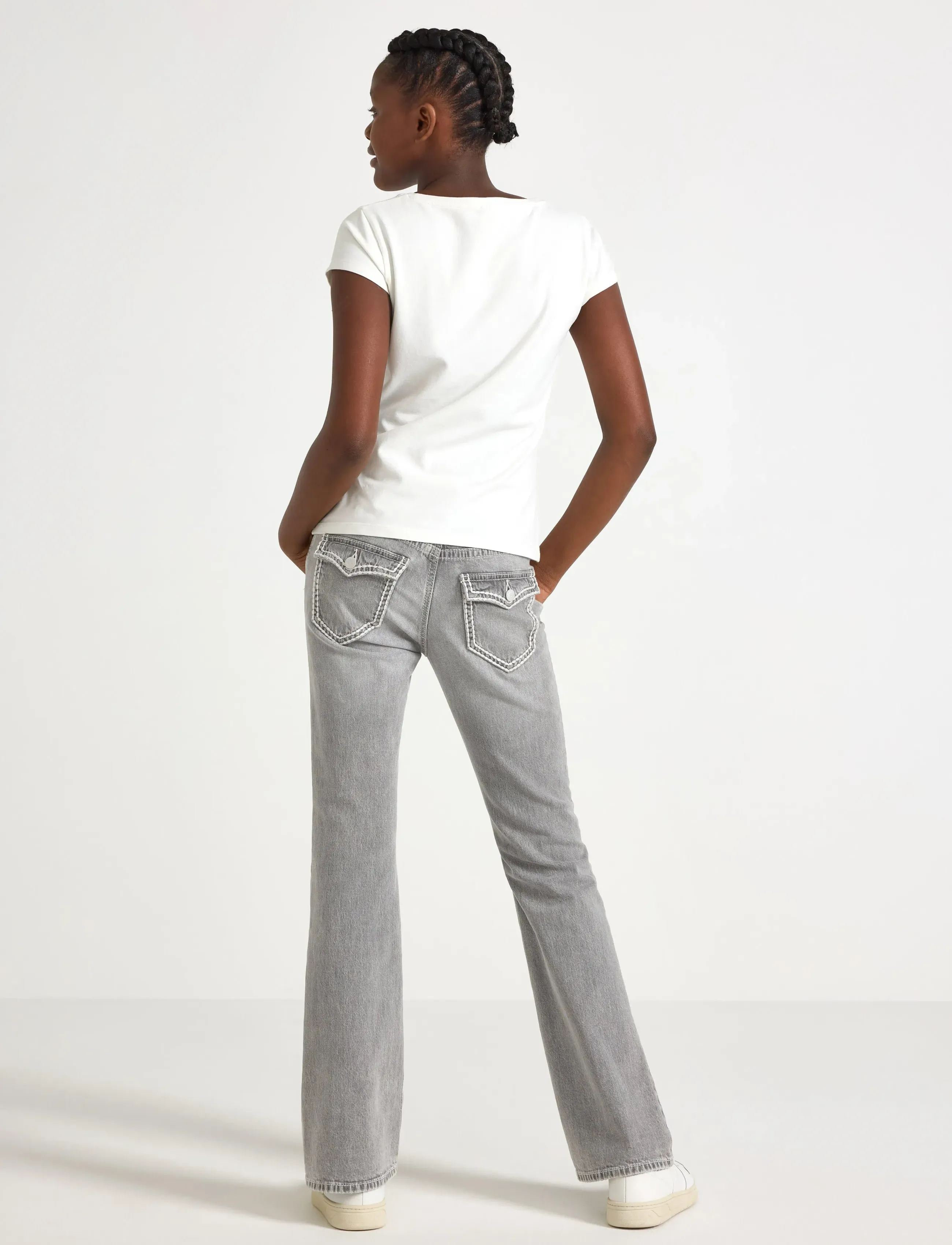 Lindex - Trousers denim Freja pockets a - bootcut jeans - grey - 3