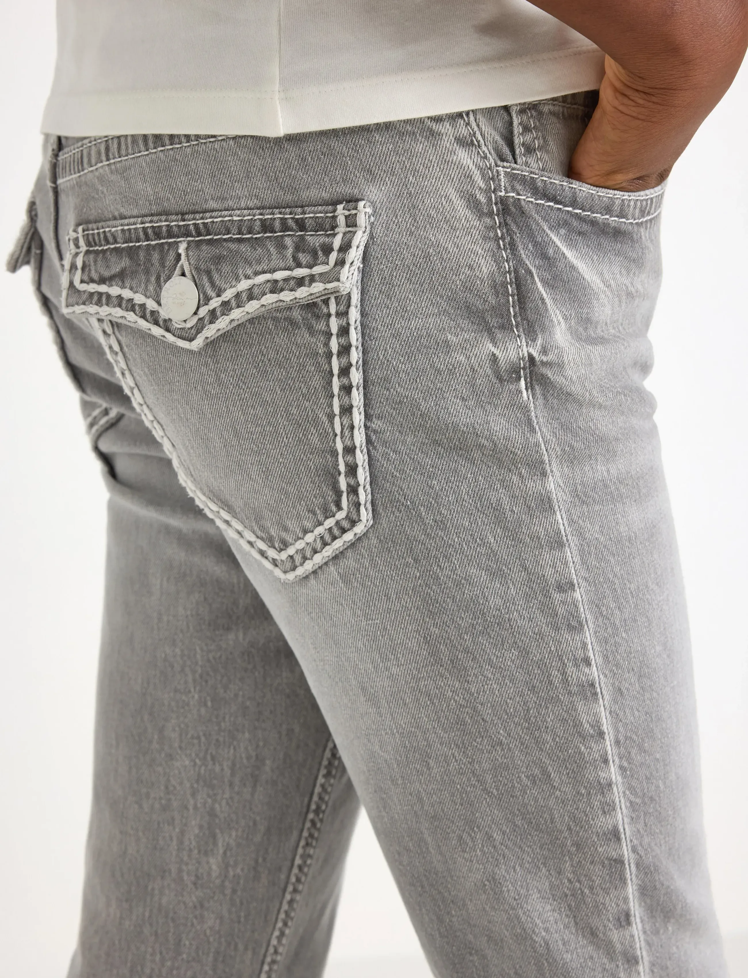Lindex - Trousers denim Freja pockets a - bootcut jeans - grey - 4