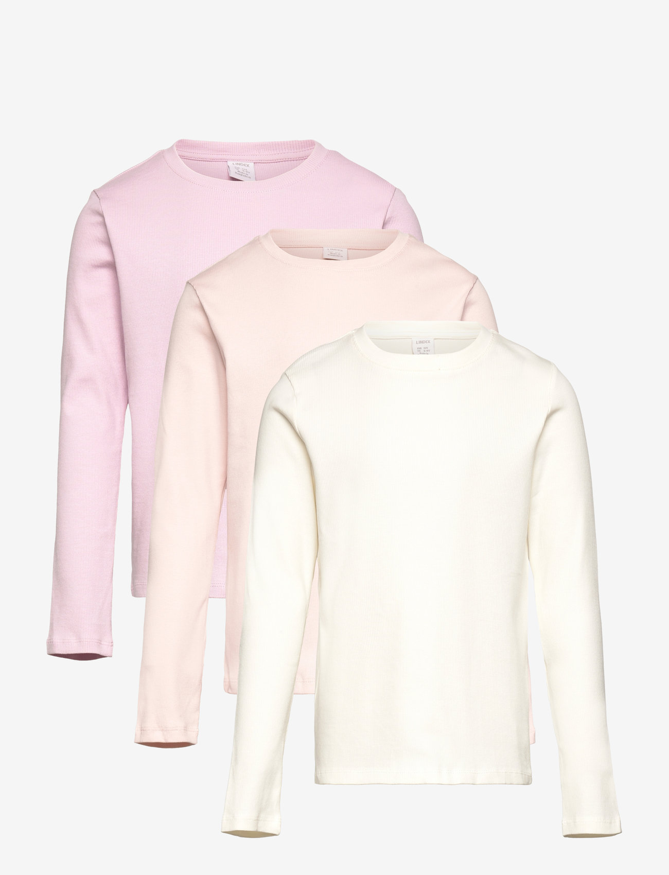 Lindex - Top ls rib 3 pack - light pink - 1