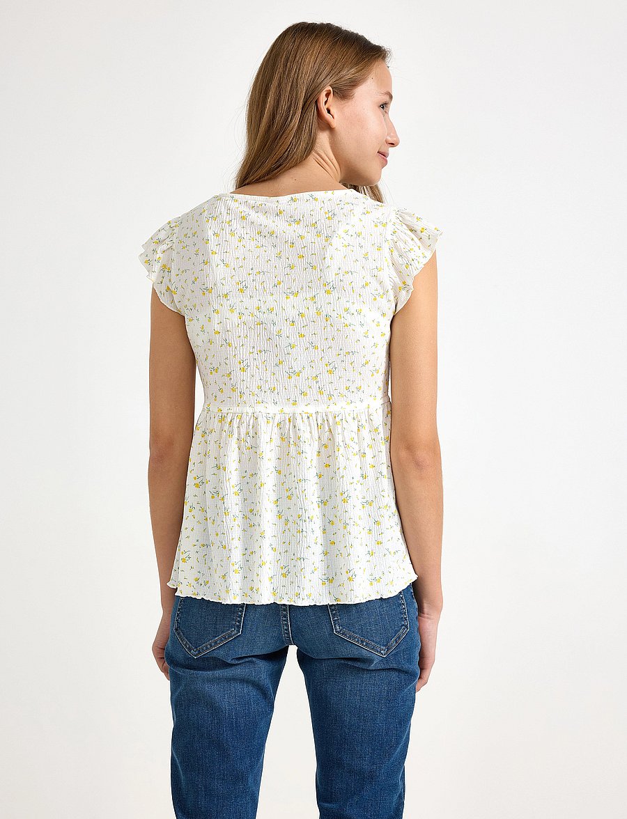 Lindex - Top peplum cute - blusar & tunikor - off white - 3