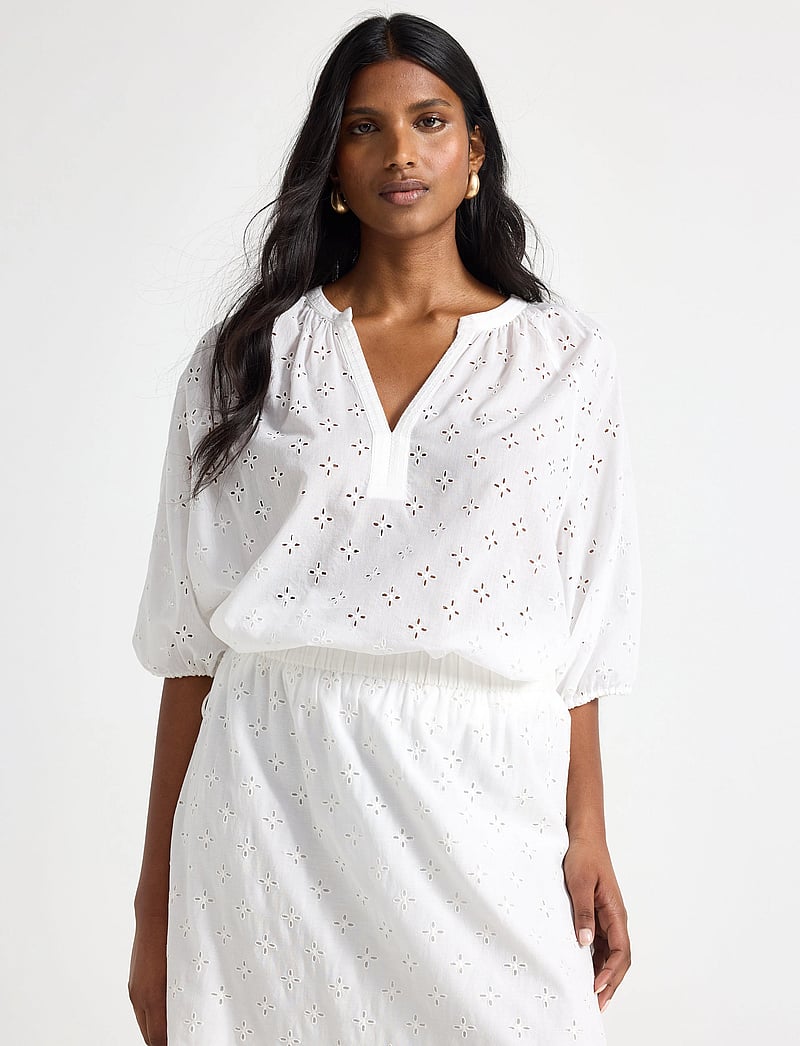 Lindex - Blouse Regina - short-sleeved blouses - light white - 0