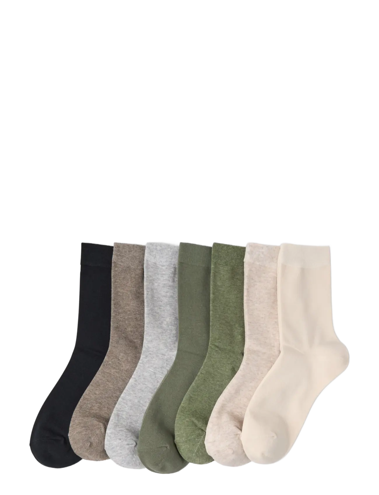 Lindex 7-pack socks - Schwedische Marken - DARK KHAKI / khaki/green