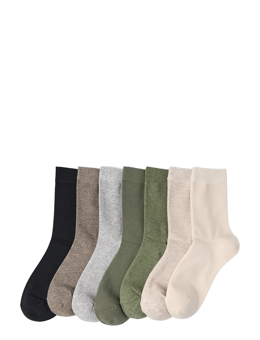 Lindex - 7-pack socks - parastas zeķes - dark khaki - 0