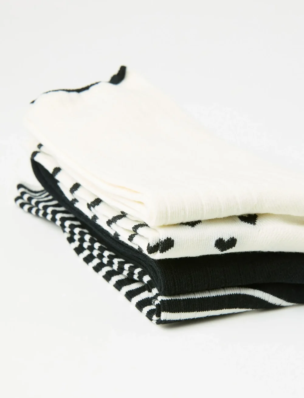 Lindex - Sock 4 p Black and white - crew-socken - white - 3