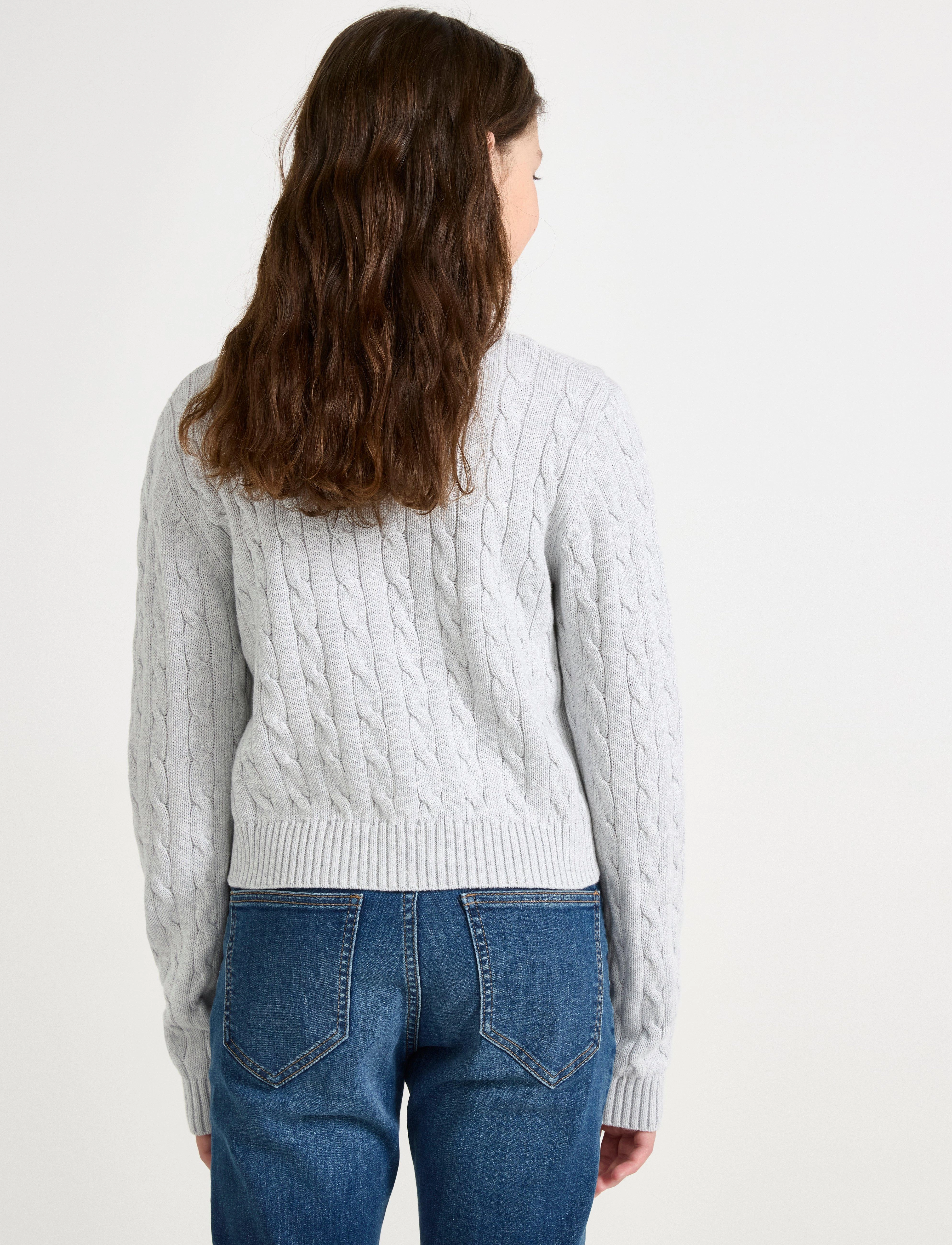 Lindex - Cardigan with cabels - dzianinowe - light grey melange - 3