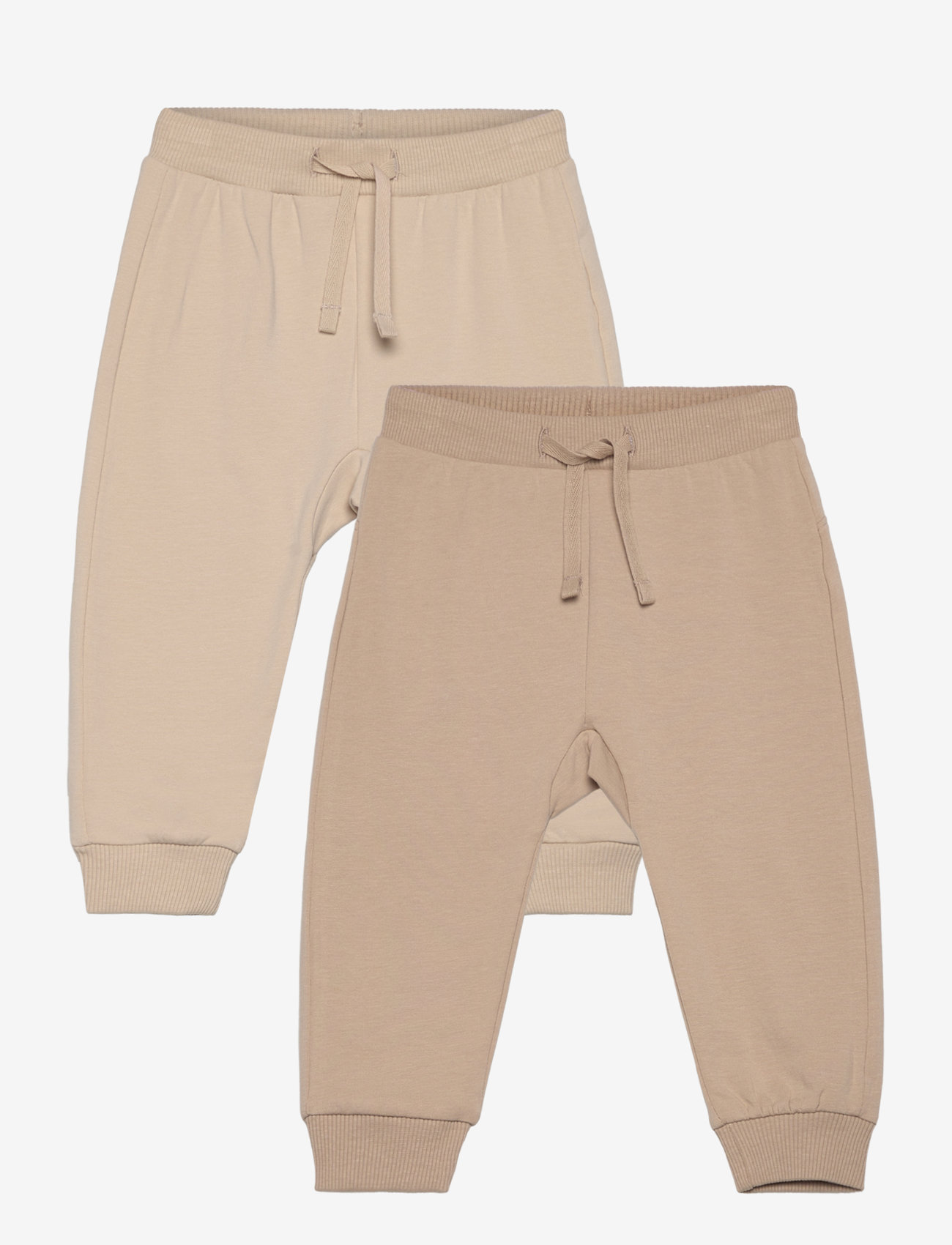 Lindex - Trousers face at back 2 pack - autumn clothing - beige - 0