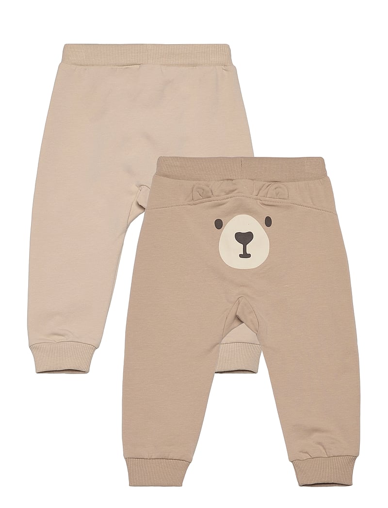 Lindex - Trousers face at back 2 pack - beige - 1