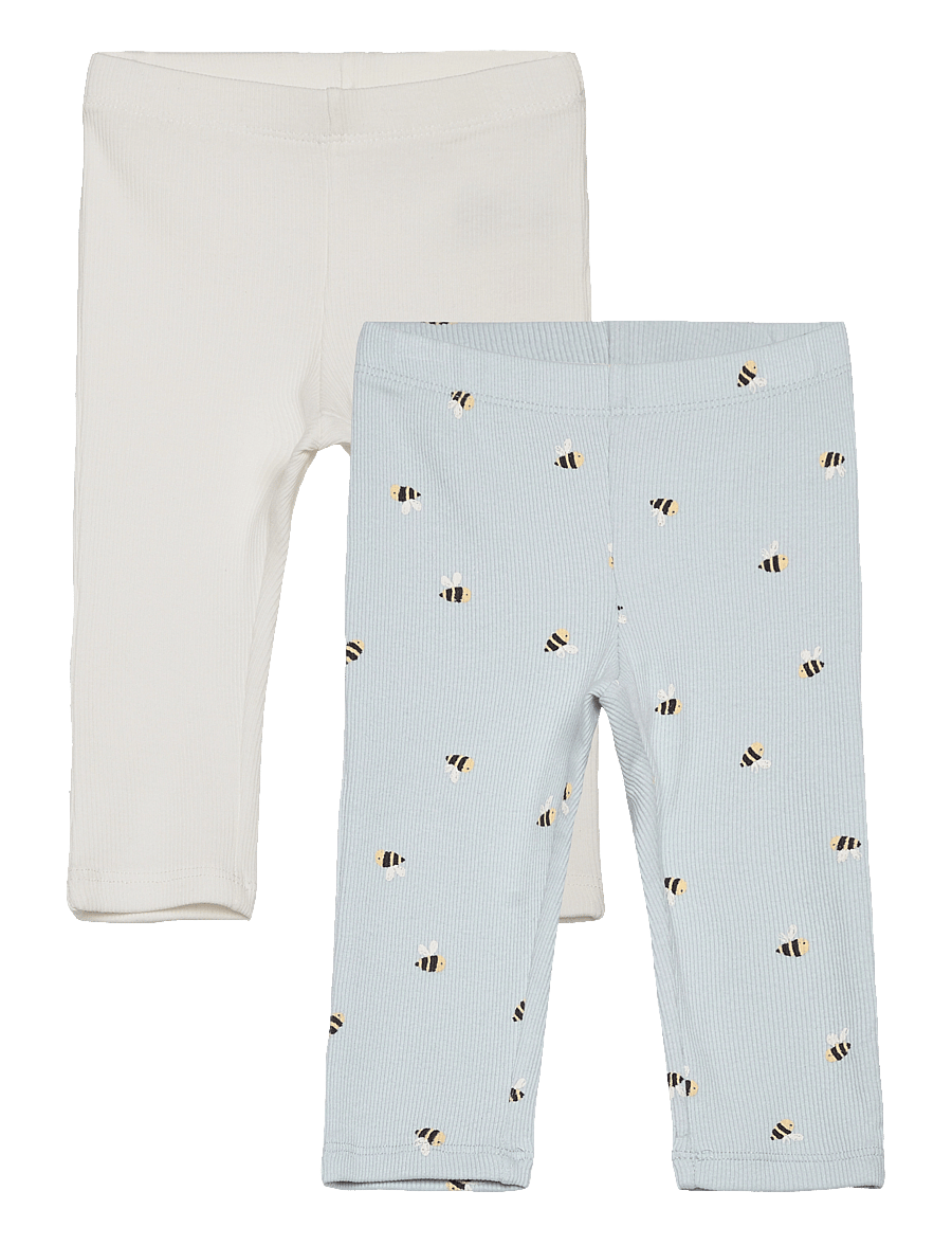 Lindex - Leggings bumblebee NB 2 pack - dusty blue - 0