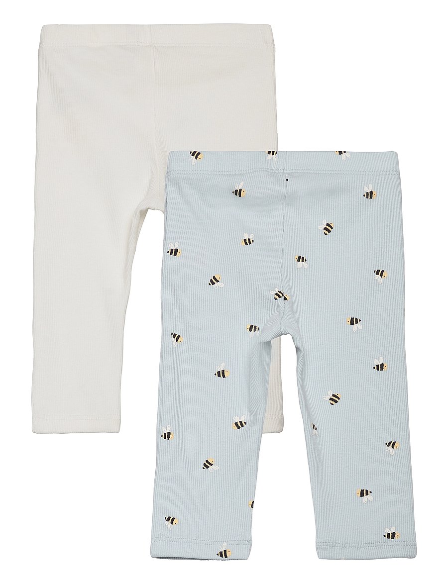 Lindex - Leggings bumblebee NB 2 pack - dusty blue - 1