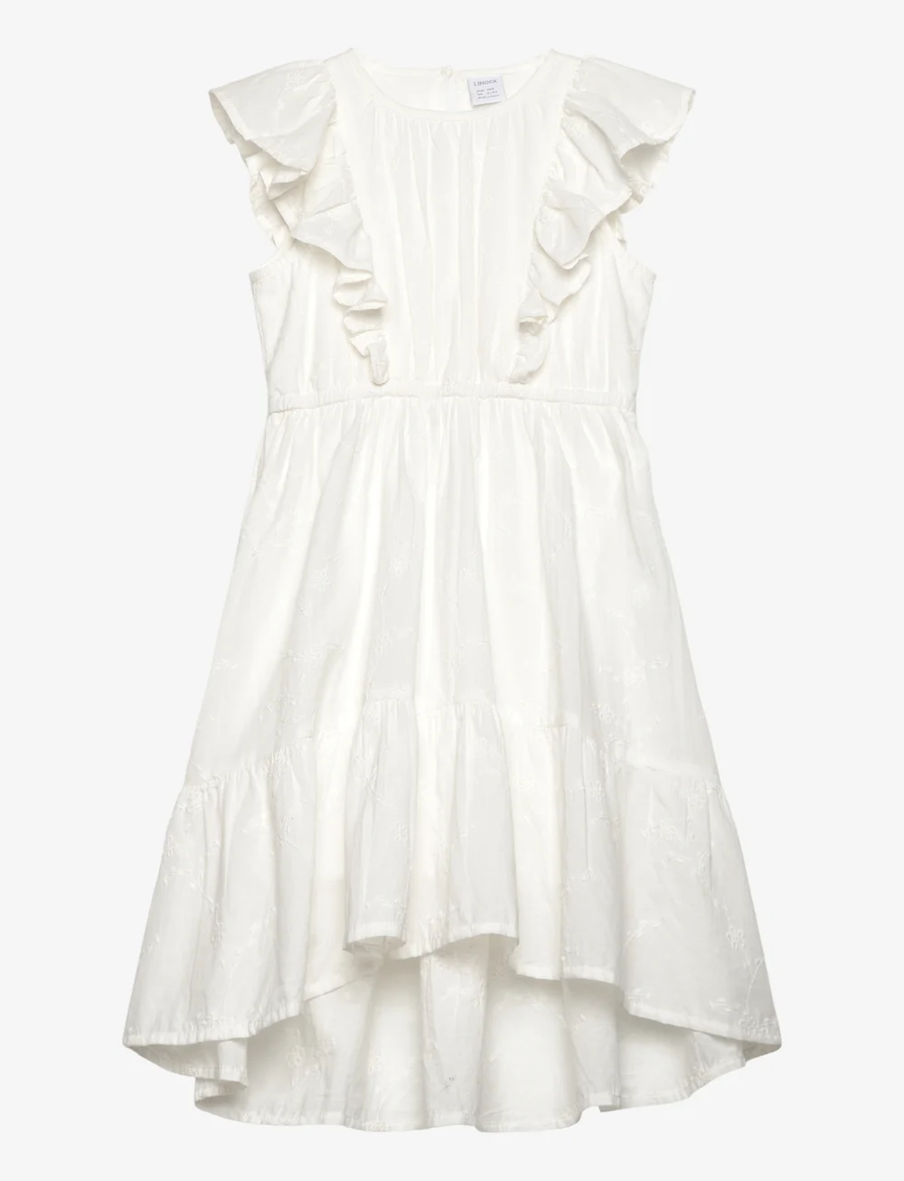 Lindex - dress high low ao embroidery - festkjoler - light dusty white - 0
