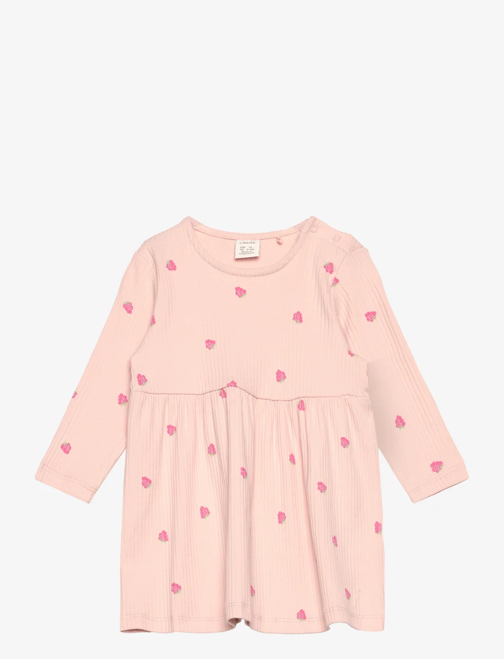 Lindex - Dress Raspberry rib - langærmede babykjoler - light dusty pink - 0