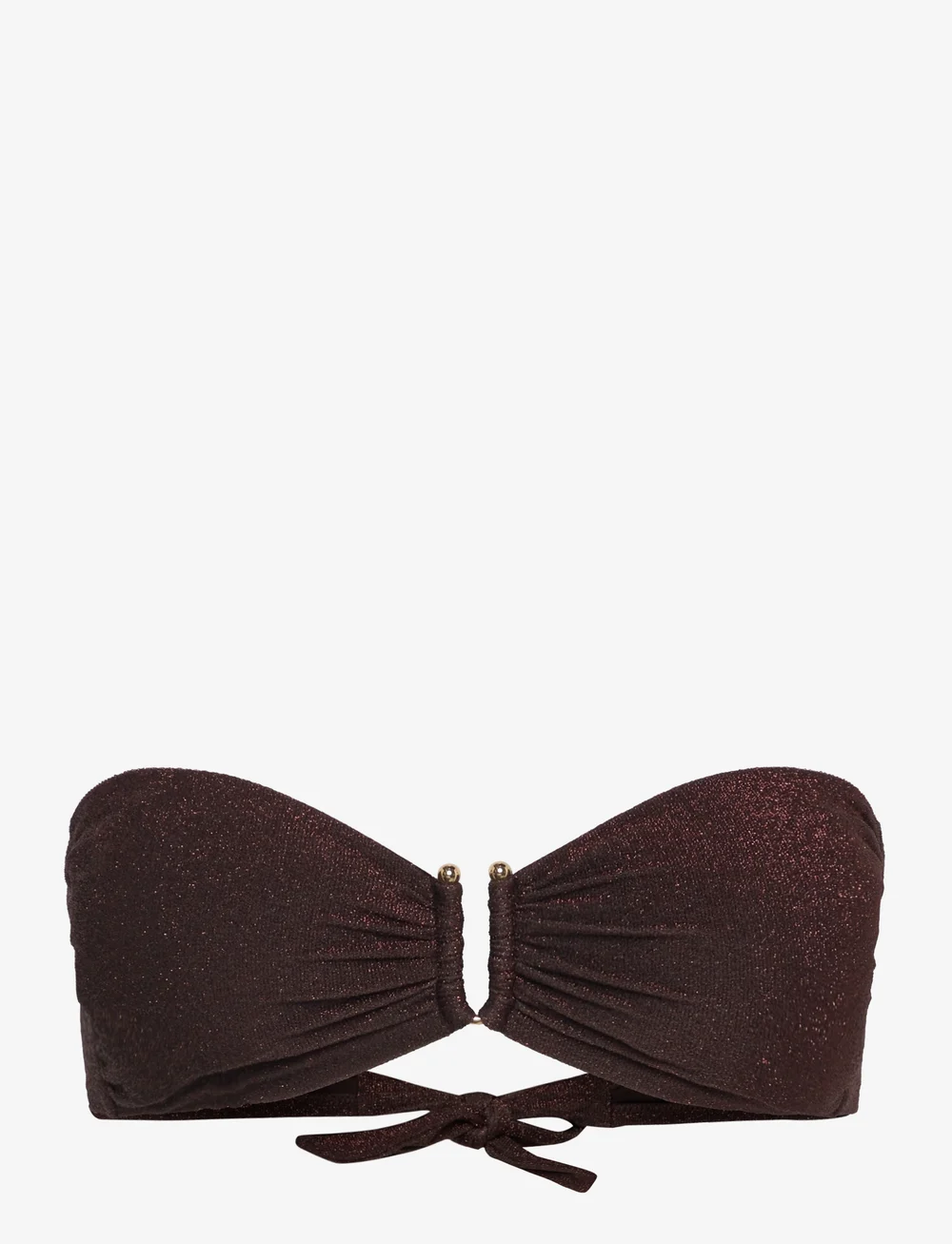 Lindex - Bra Bandeau Brie Lurex - bandeau-bikini-oberteile - dark brown - 1
