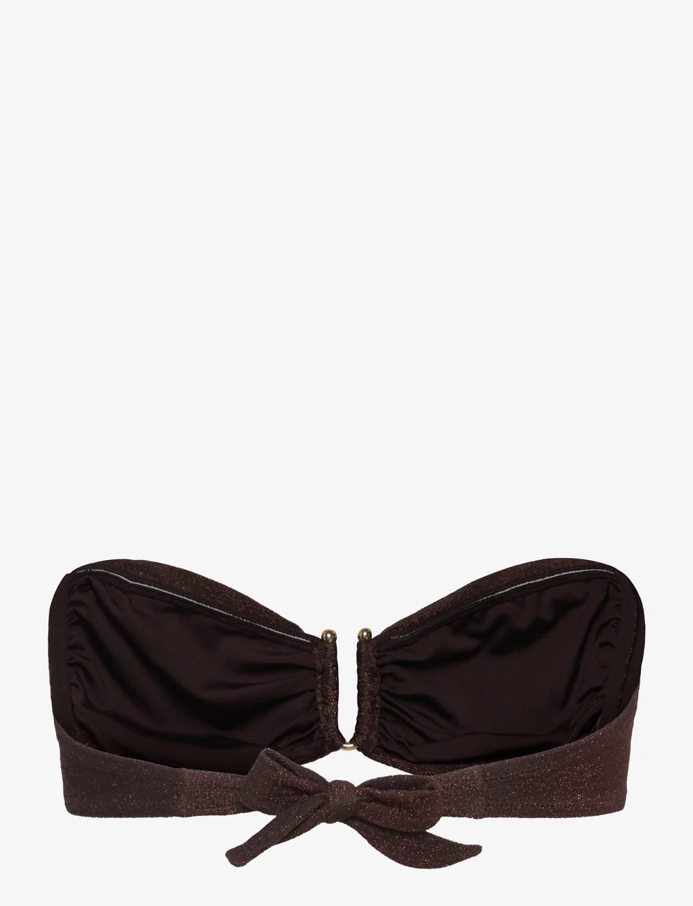Lindex - Bra Bandeau Brie Lurex - bandeau-bikini-oberteile - dark brown - 2