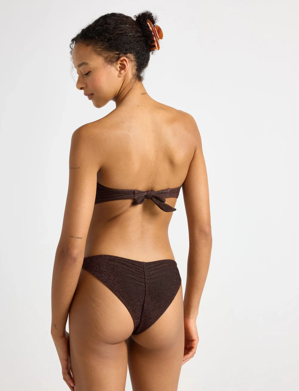 Lindex - Bra Bandeau Brie Lurex - bandeau-bikini-oberteile - dark brown - 3