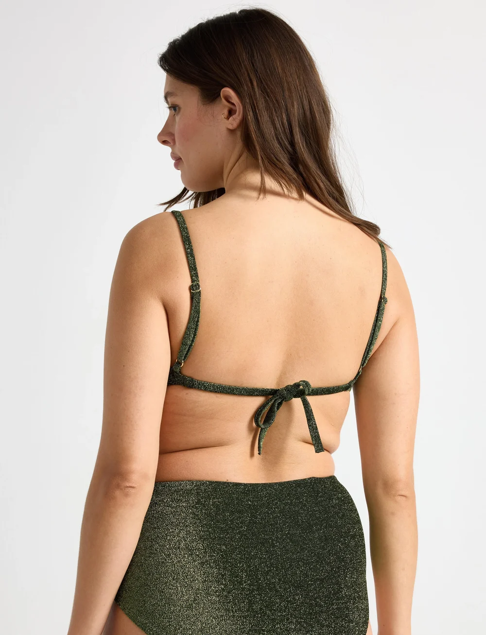 Lindex - Brief Clara Hipster lurex - bikinihosen mit hoher taille - light dusty green - 3