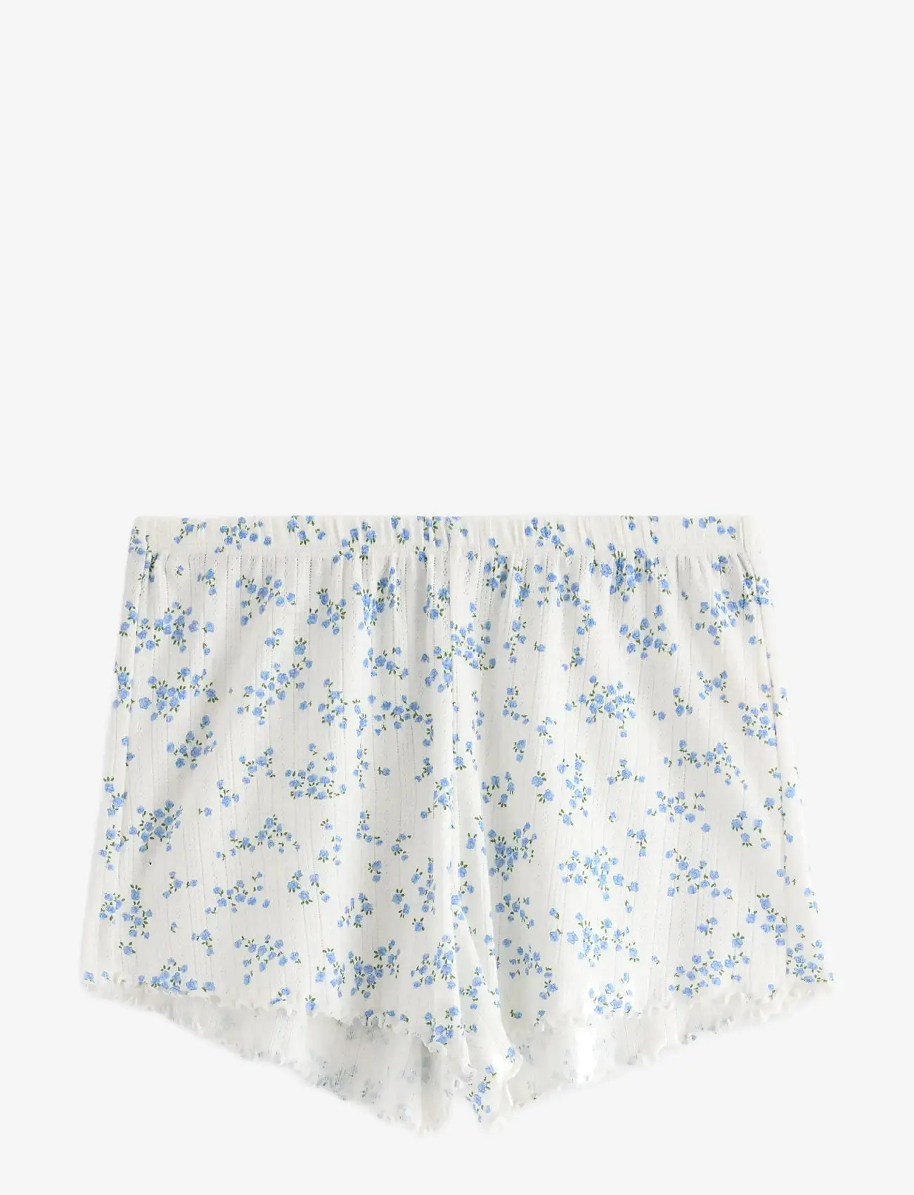 Lindex - Shorts pointelle with lettuce - lühikesed püksid - blue - 1