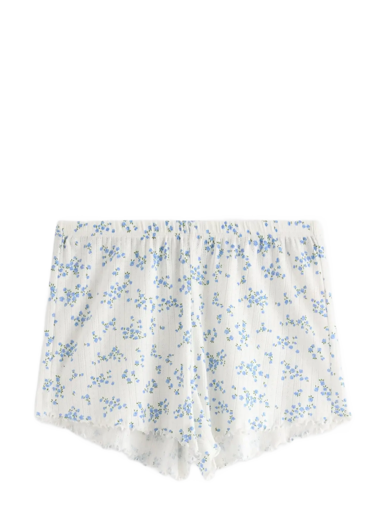 Shorts pointelle with lettuce - BLUE