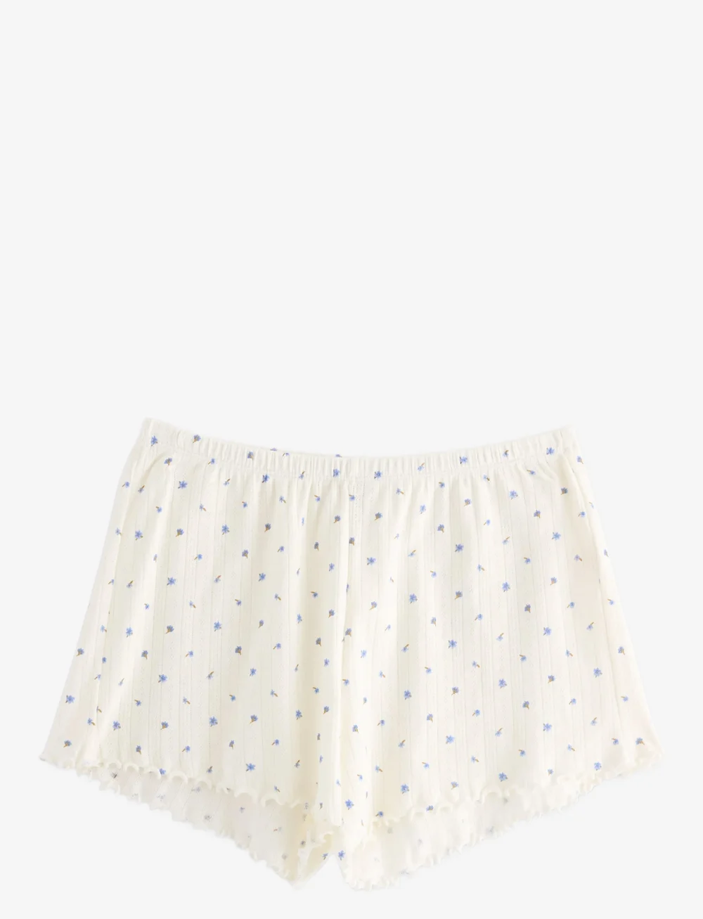 Lindex - Shorts pointelle with lettuce - shorts - off white - 1