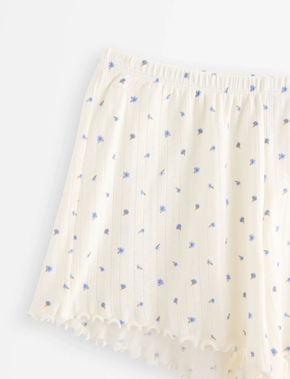 Lindex - Shorts pointelle with lettuce - shorts - off white - 5
