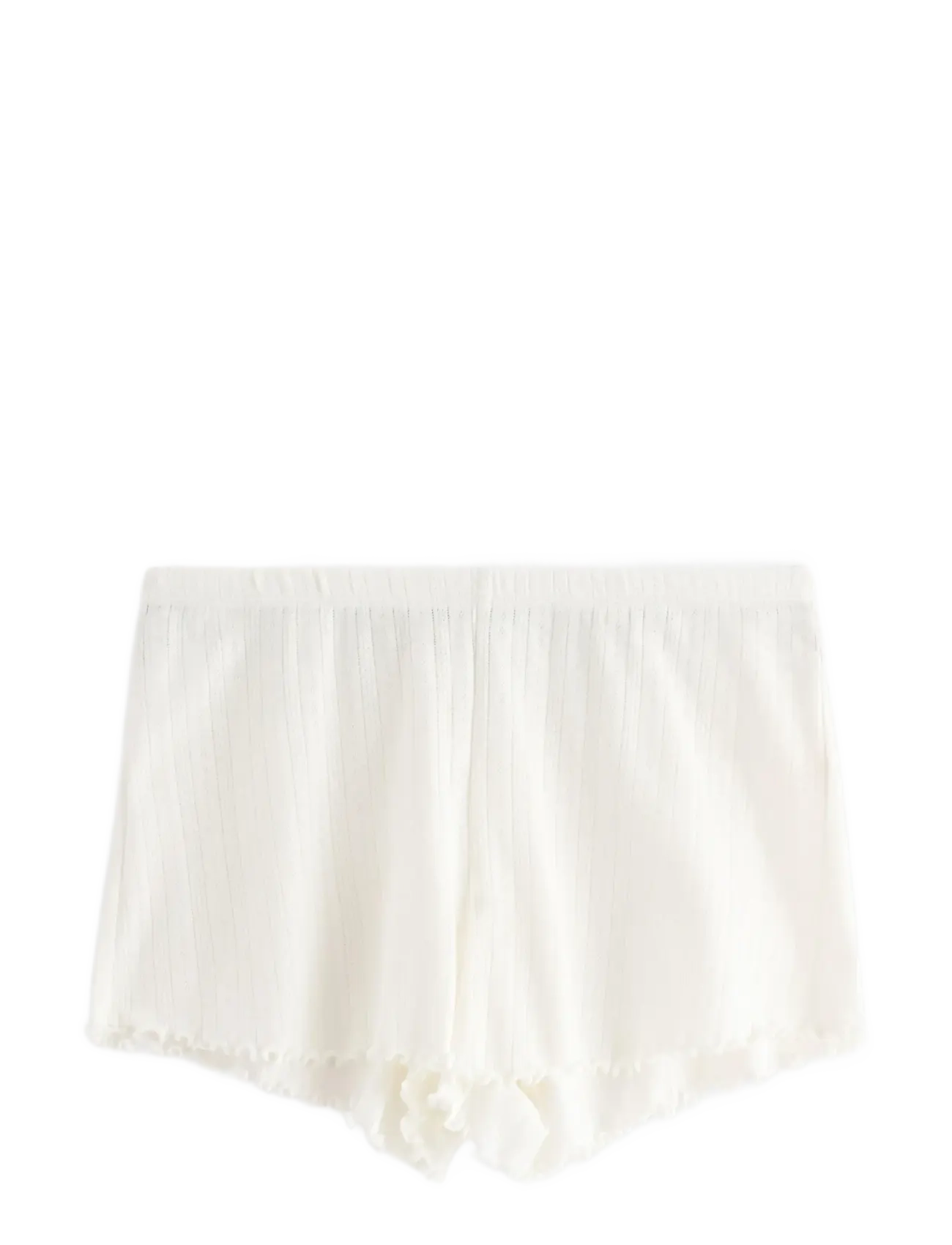 Lindex Shorts pointelle with lettuce - Nyheder - WHITE / white