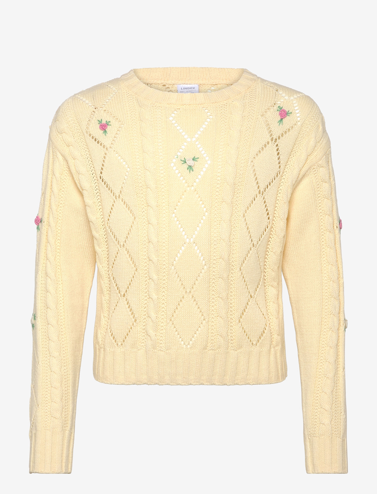 Lindex - Sweater pointelle flowers - džemprid - light yellow - 0
