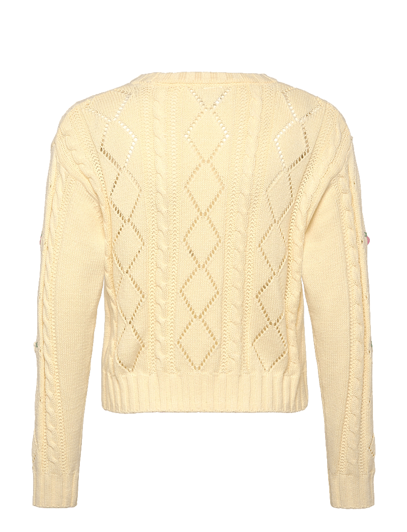 Lindex - Sweater pointelle flowers - džemprid - light yellow - 1