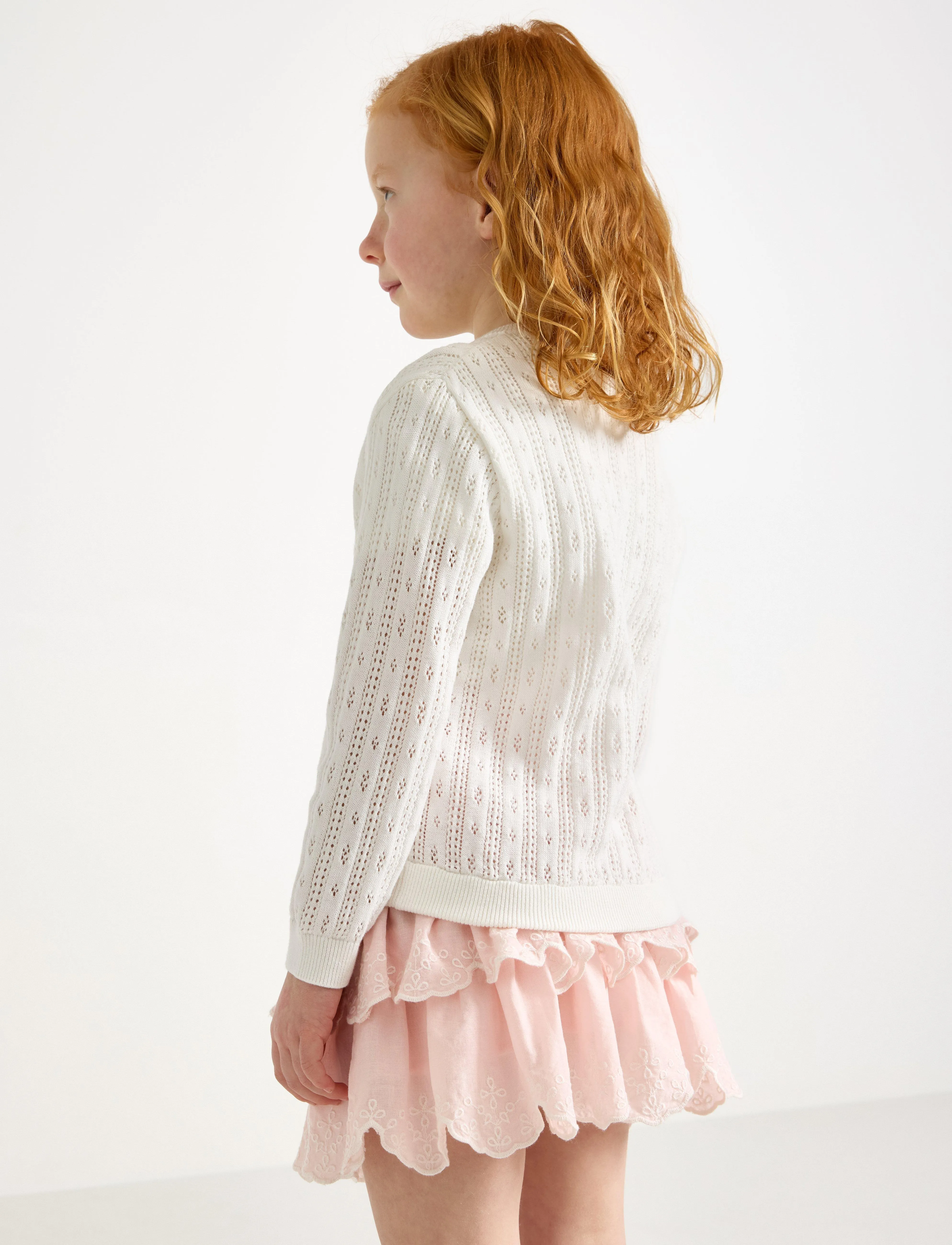 Lindex - cardigan drop needle knit - light dusty white - 3