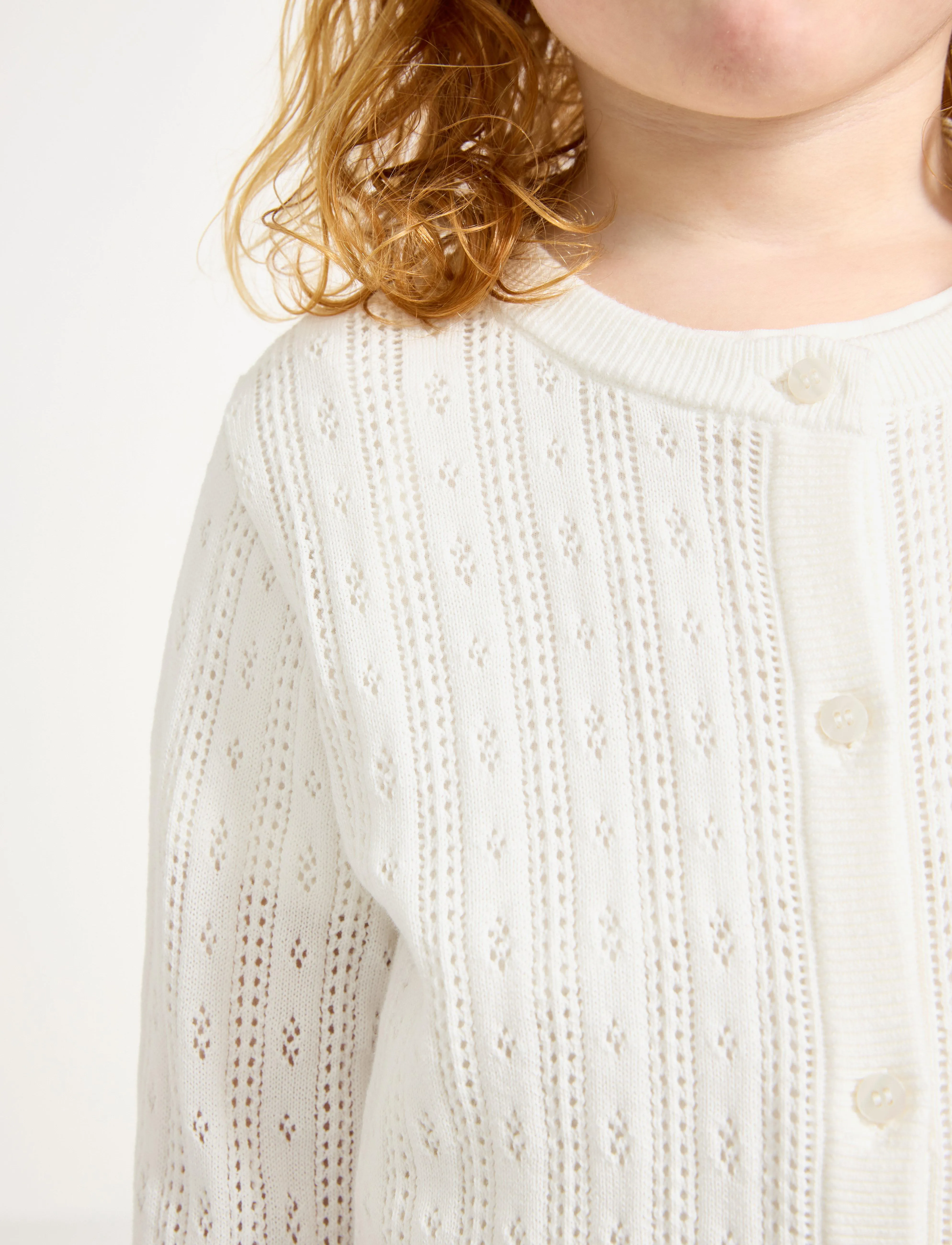 Lindex - cardigan drop needle knit - light dusty white - 4