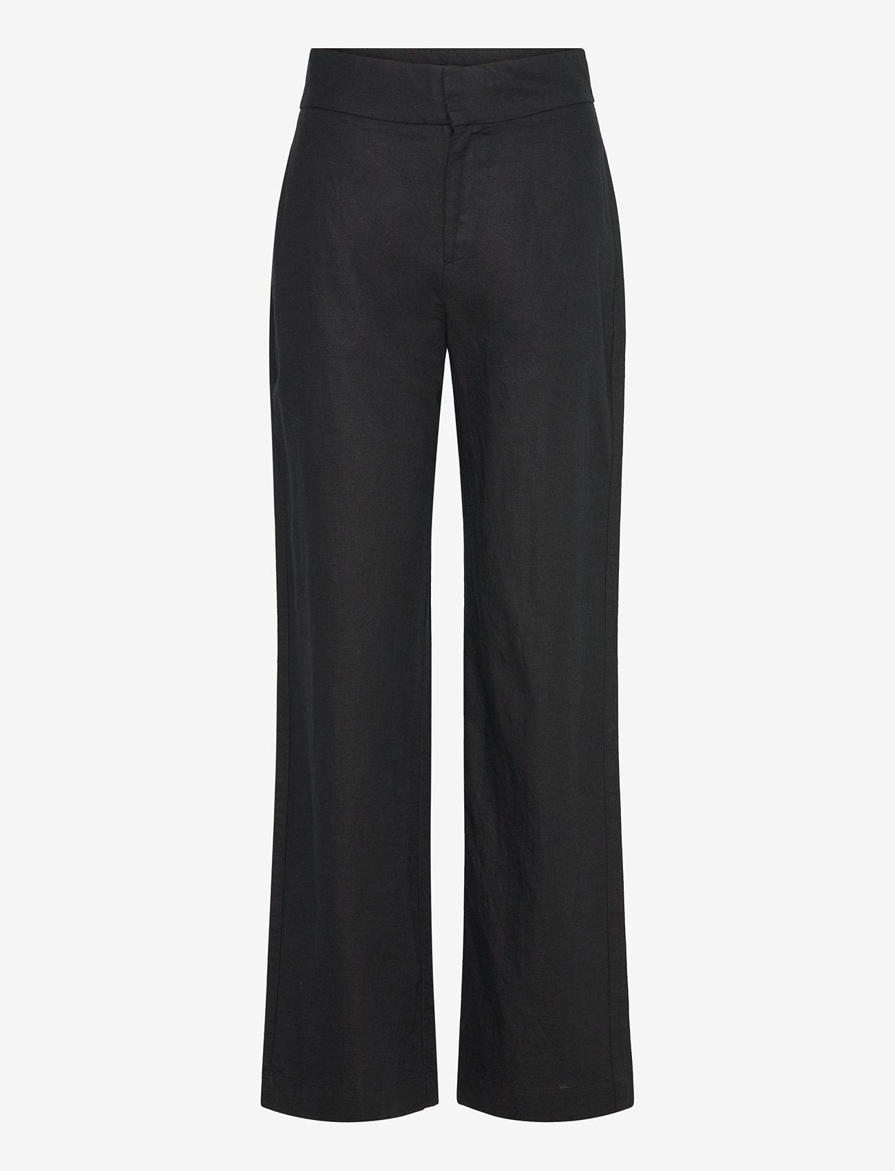 Lindex - Trousers Lykke linen mix - black - 1