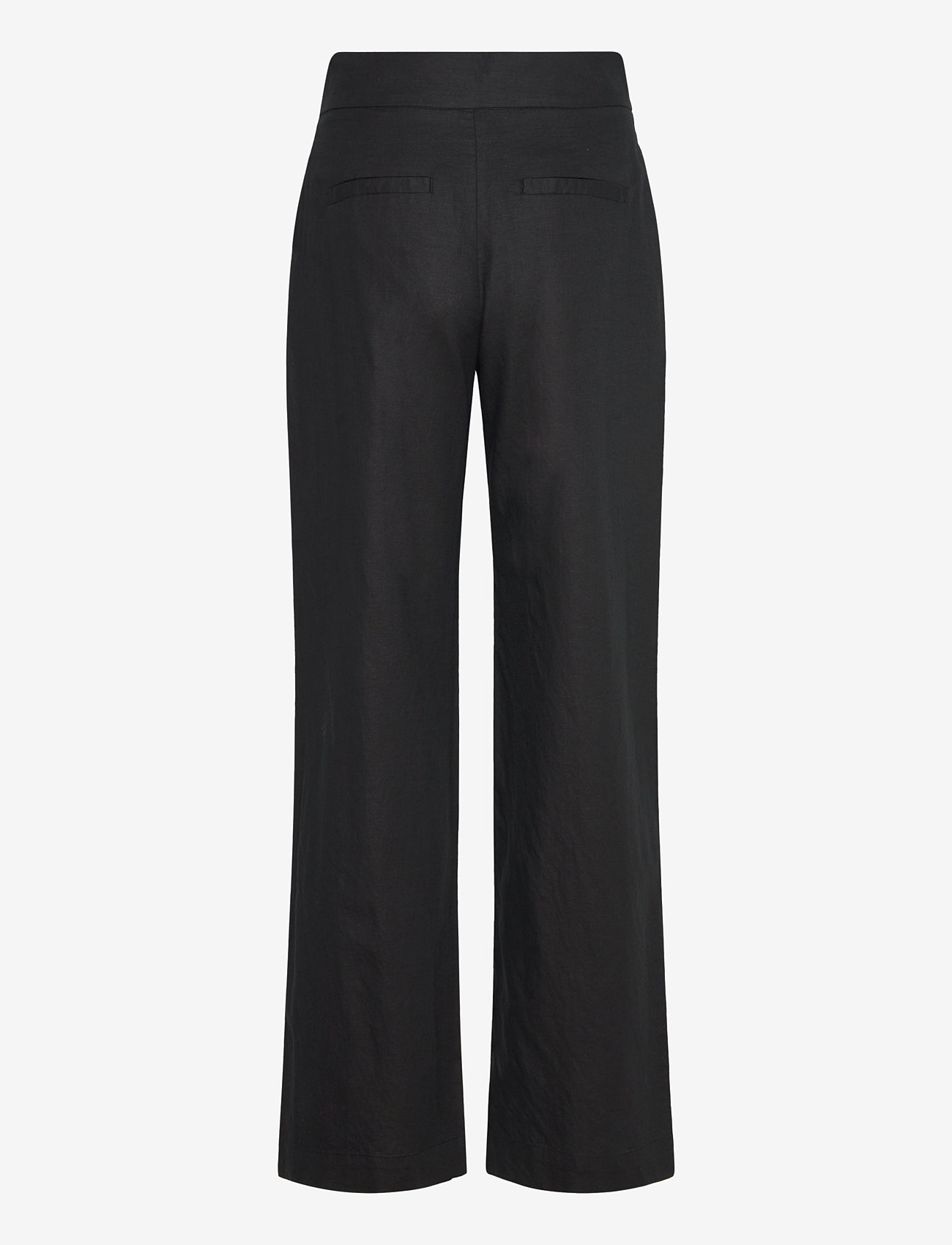 Lindex - Trousers Lykke linen mix - black - 2