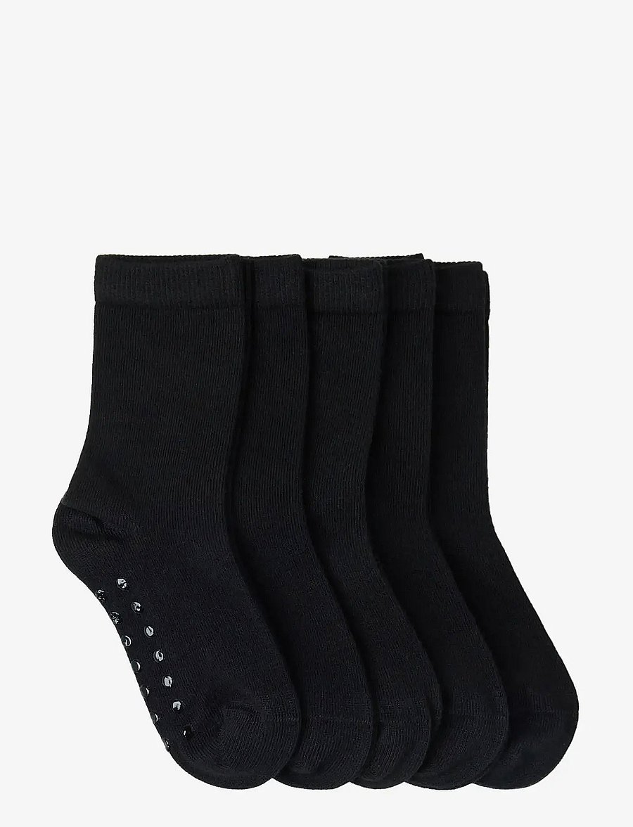 Lindex - 5-pack socks with anti-slip - sokid - black - 1