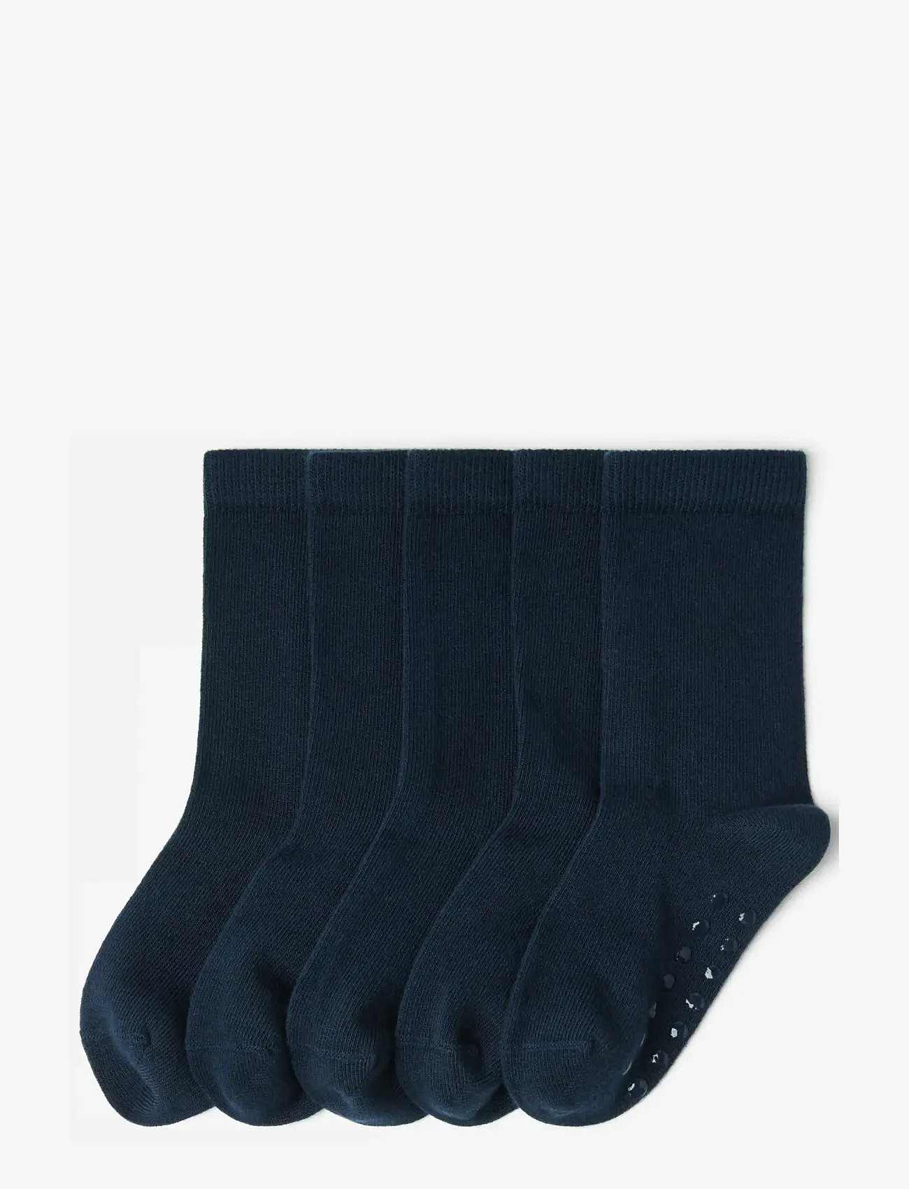 Lindex - Sock 5 p SB solid antislip - strømper - navy - 0