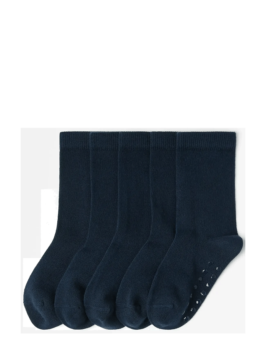 Lindex - Sock 5 p SB solid antislip - sokid - navy - 0