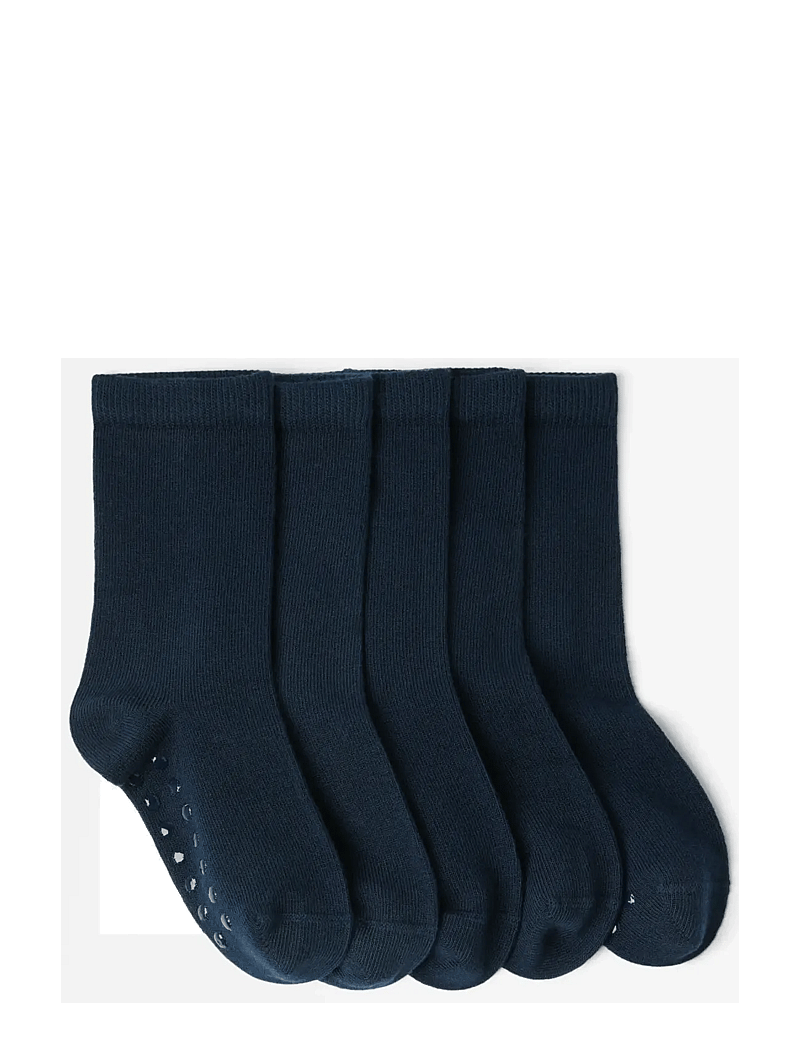 Lindex - Sock 5 p SB solid antislip - strømper - navy - 1