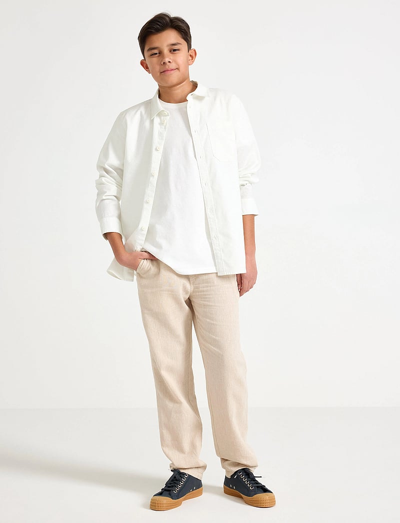 Lindex - Trousers Staffan linen blend - byxor - beige - 0