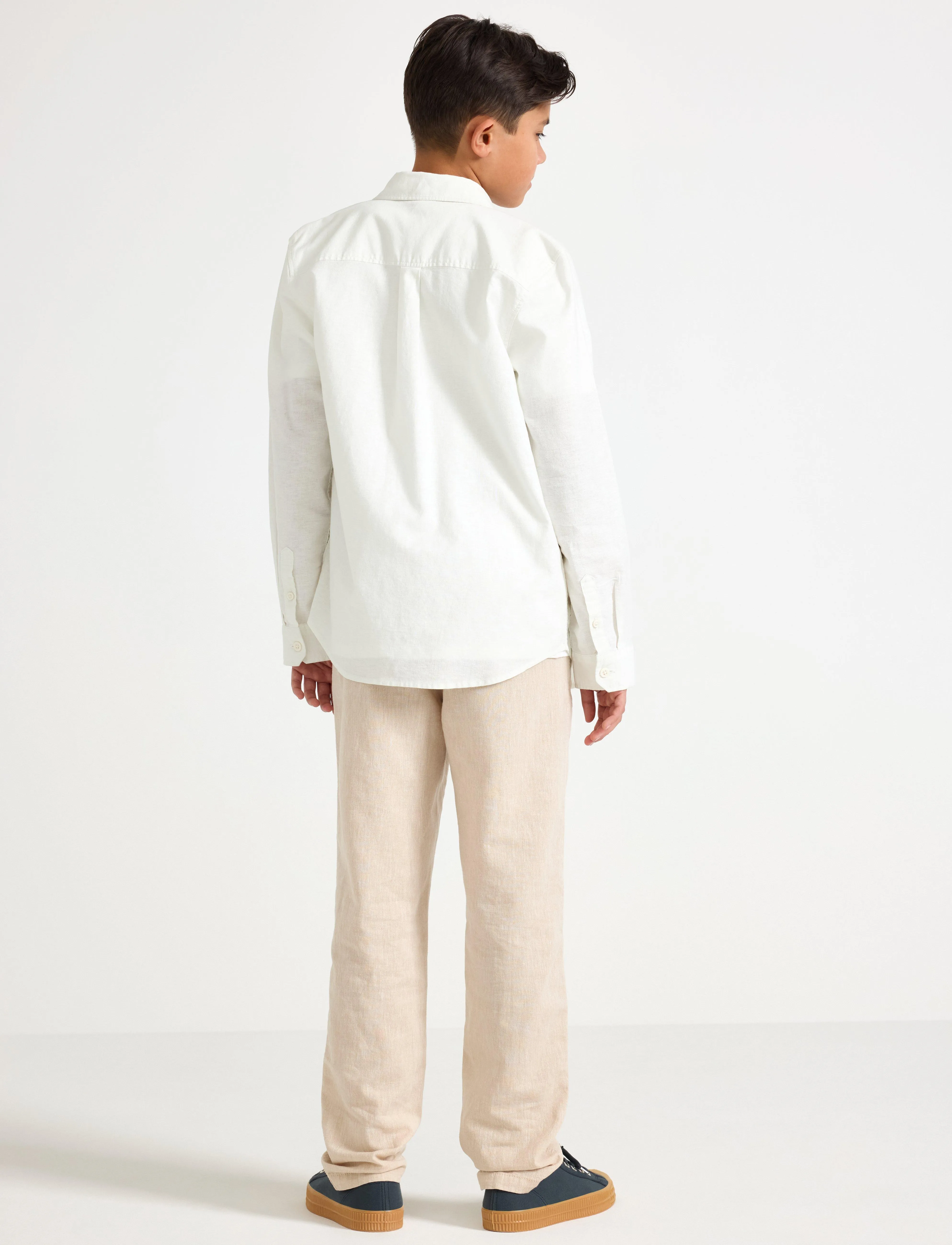 Lindex - Trousers Staffan linen blend - byxor - beige - 3