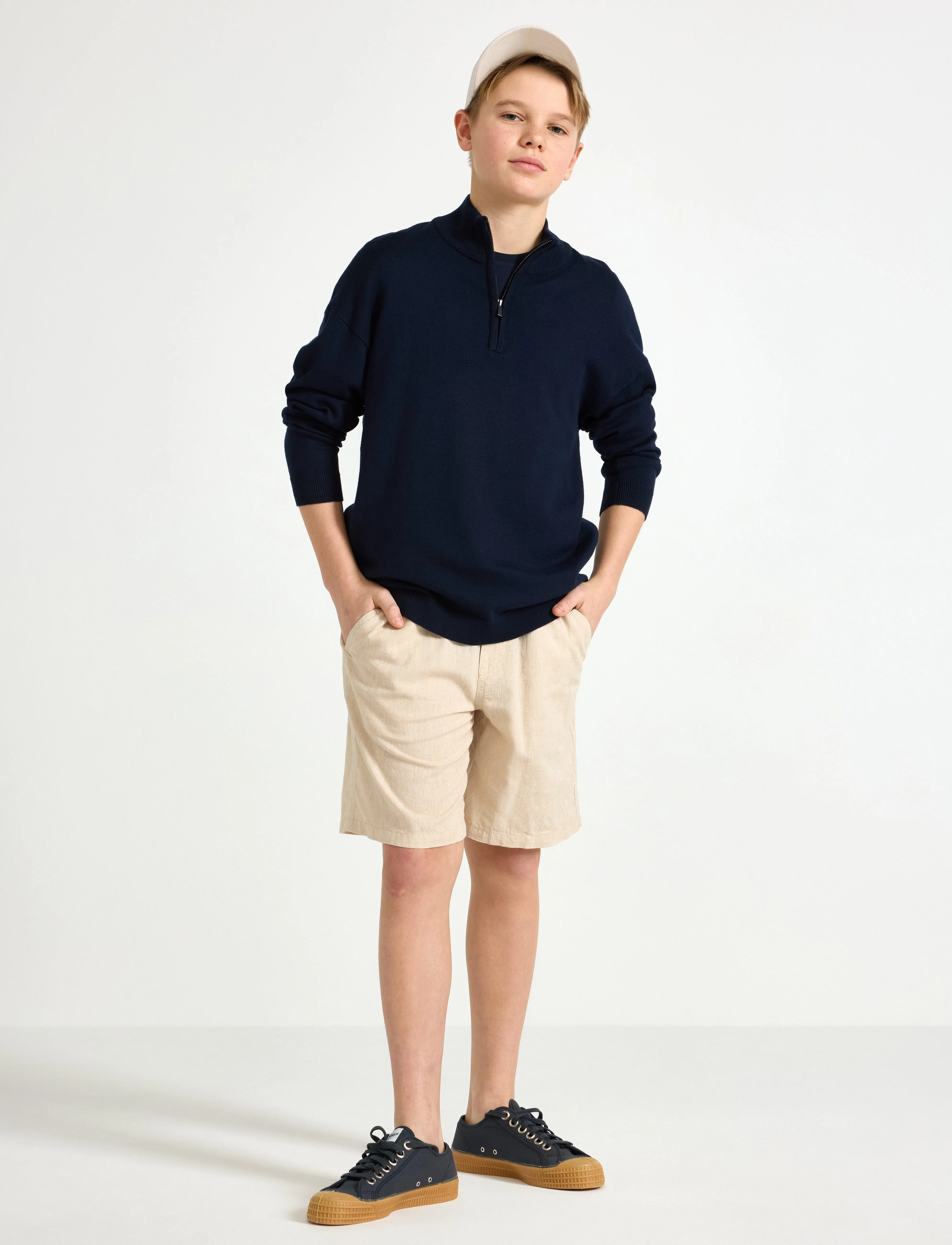 Lindex Shorts Linen Blend, 134, Unterteile, Beige - Shorts, Kinder