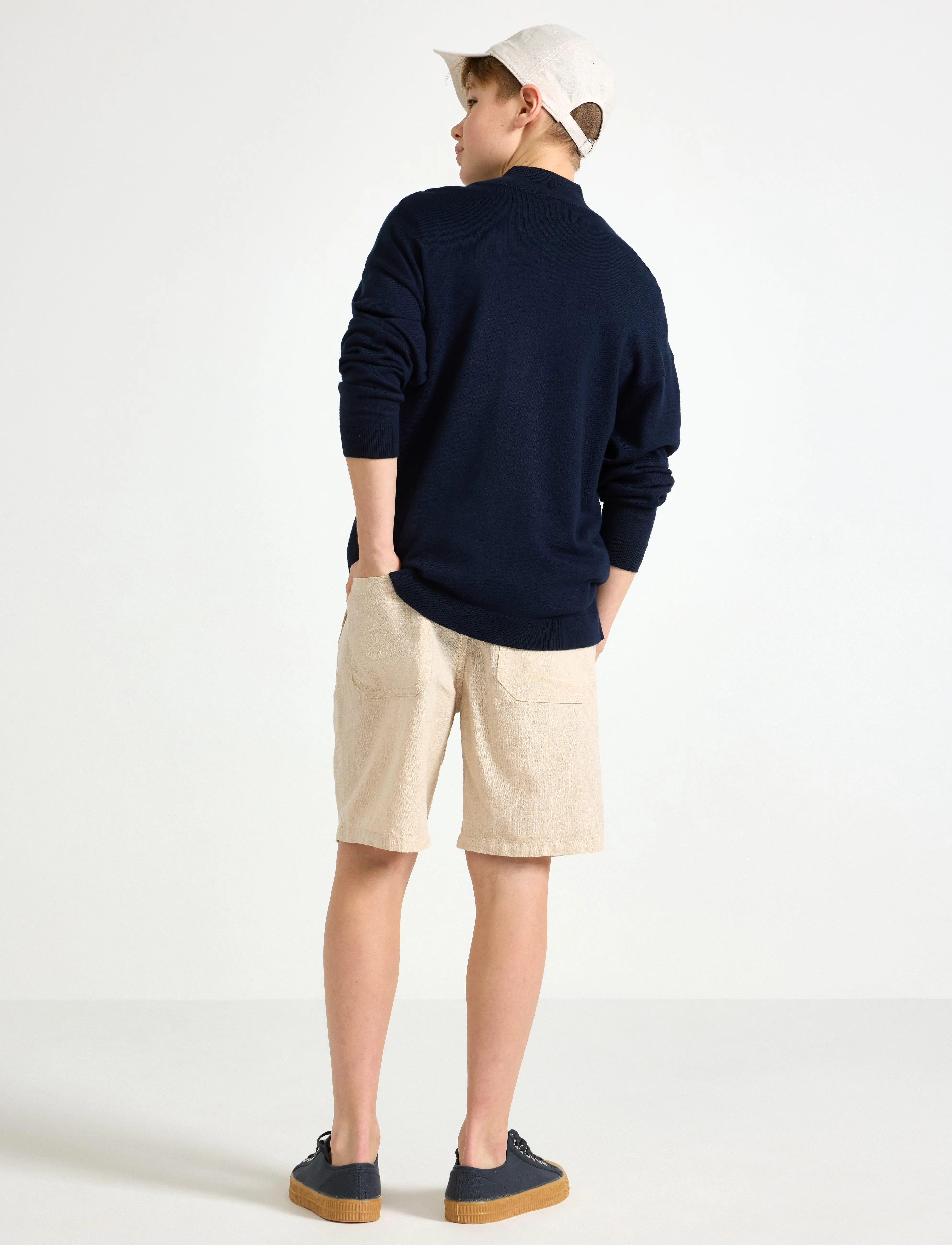 Lindex - Shorts linen blend - lühikesed vabaajapüksid - beige - 3