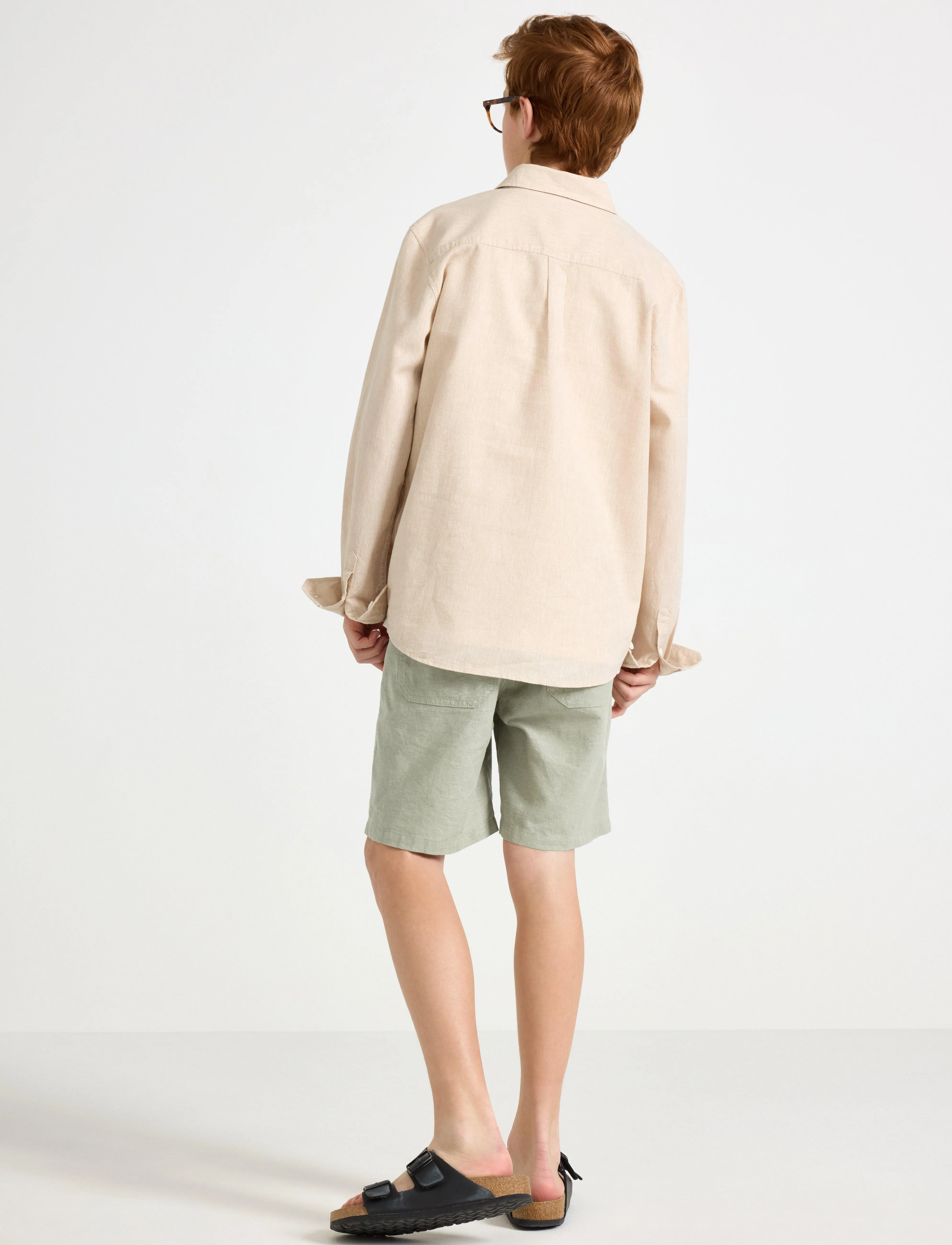 Lindex - Shorts linen blend - vasaros pasiūlymai - lt dusty khaki - 3